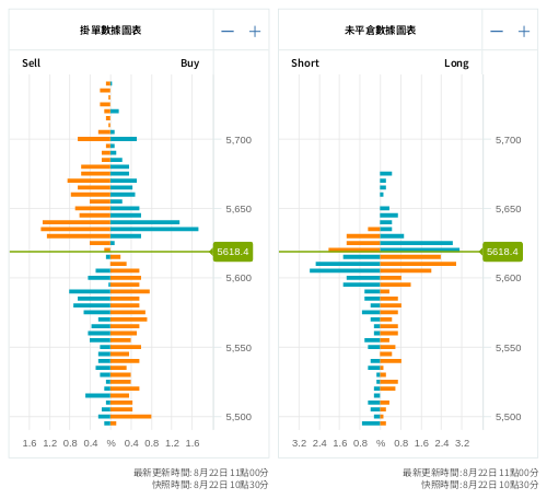 掛單/未平倉部位數據圖表 標普500
