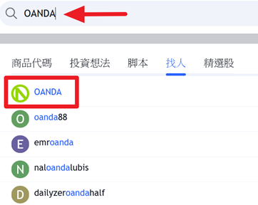 OANDA的官方帳號