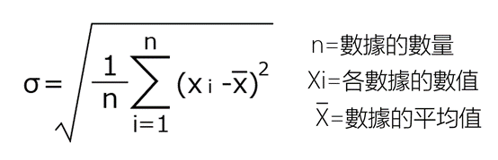 標準差的計算式