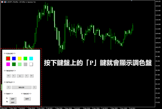 顯示調色盤