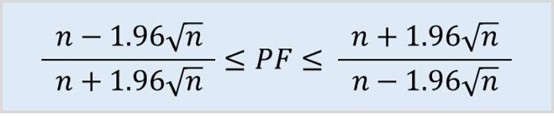 PF落在95%的範圍內