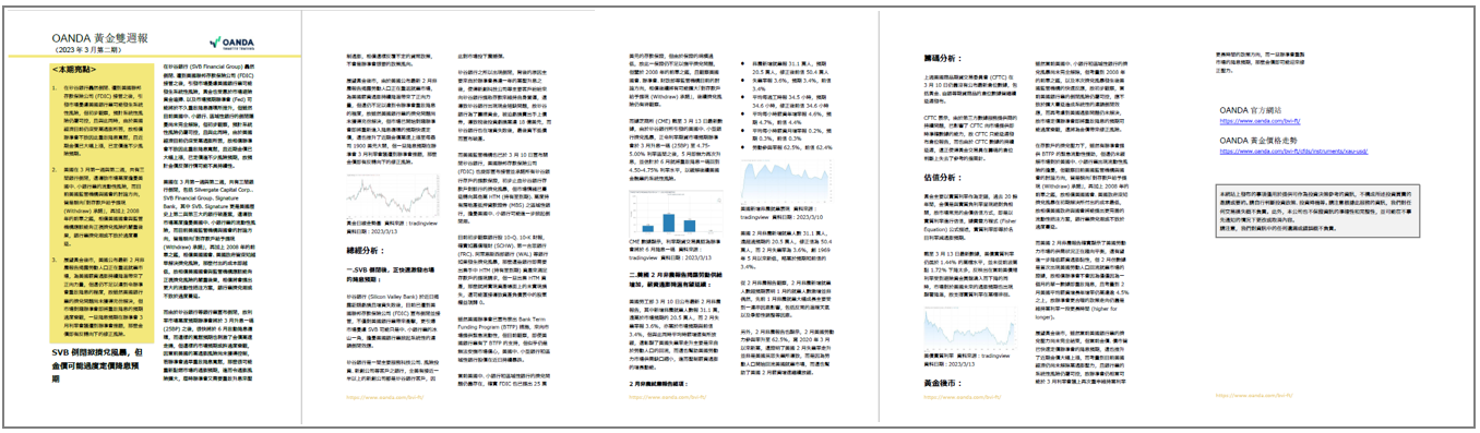 OANDA 黃金雙週報「2023年3月_2期」