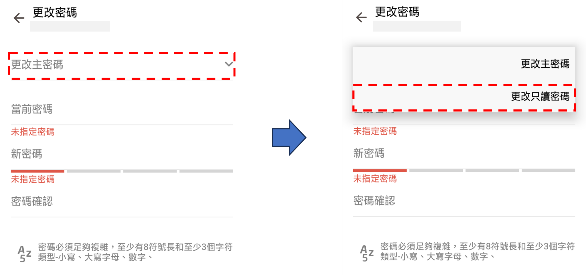 更改只讀密碼