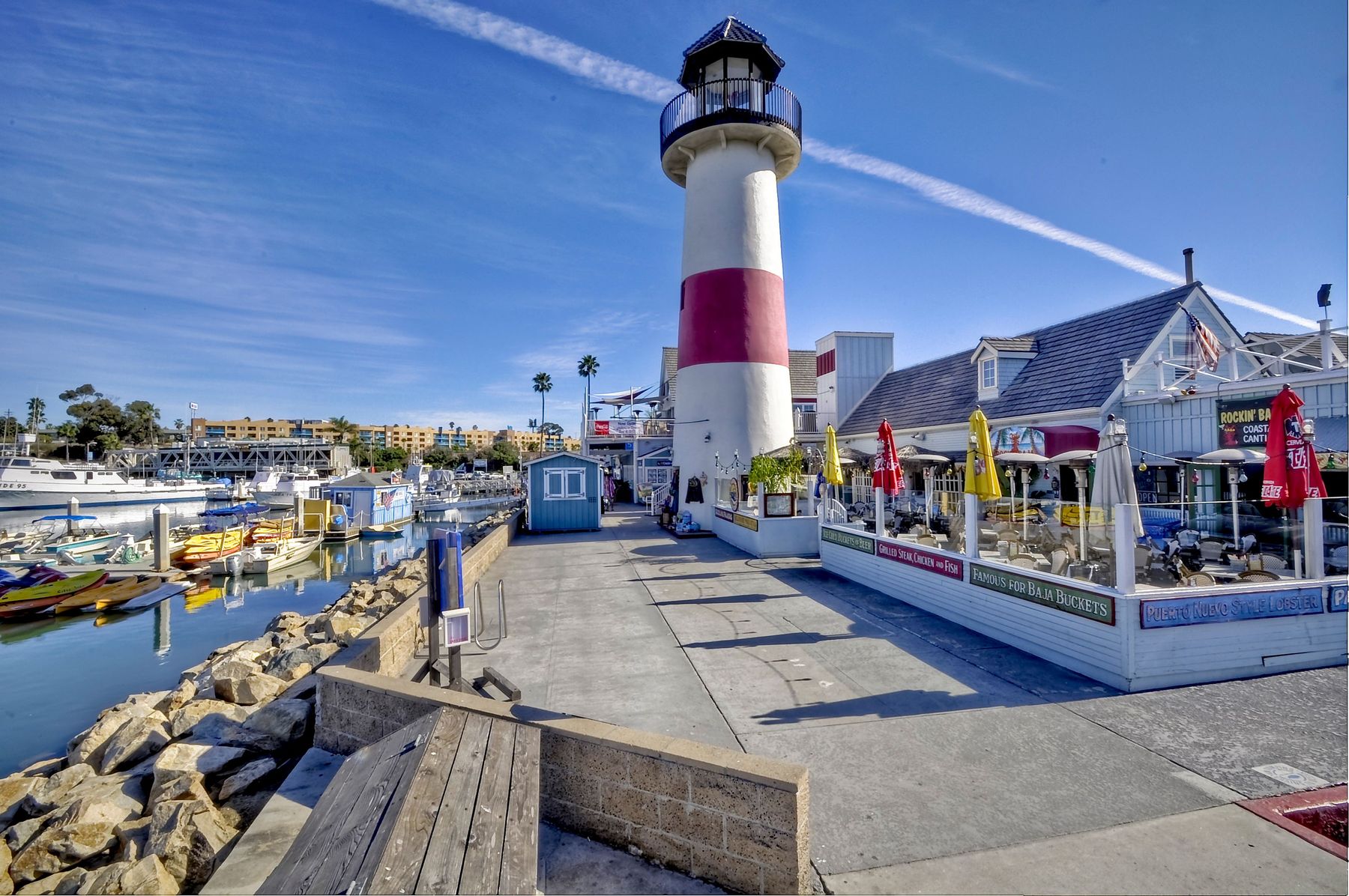 Harbor view with boats and coastal scenery