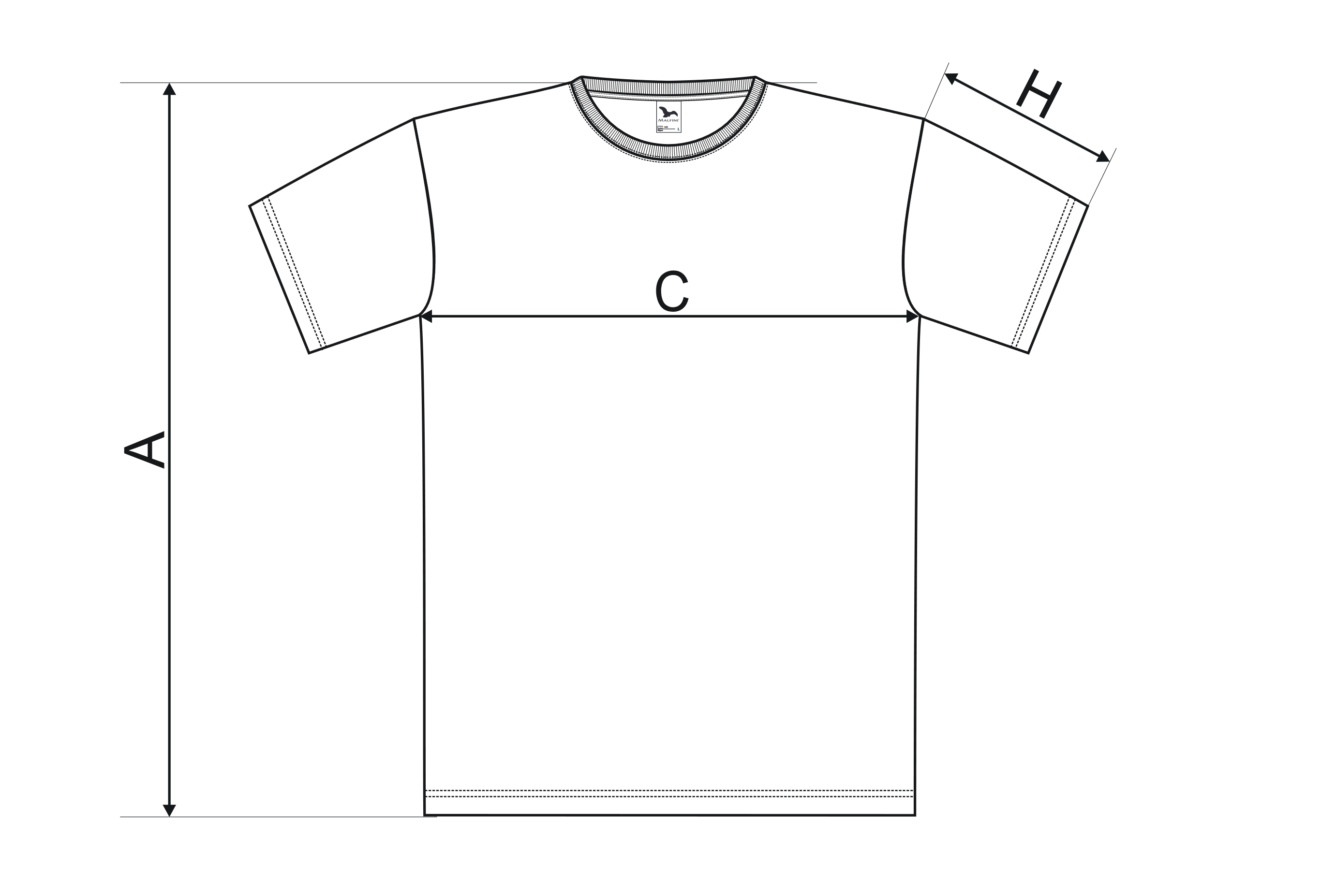 Pánské módní tričko - Tabulka rozměrů