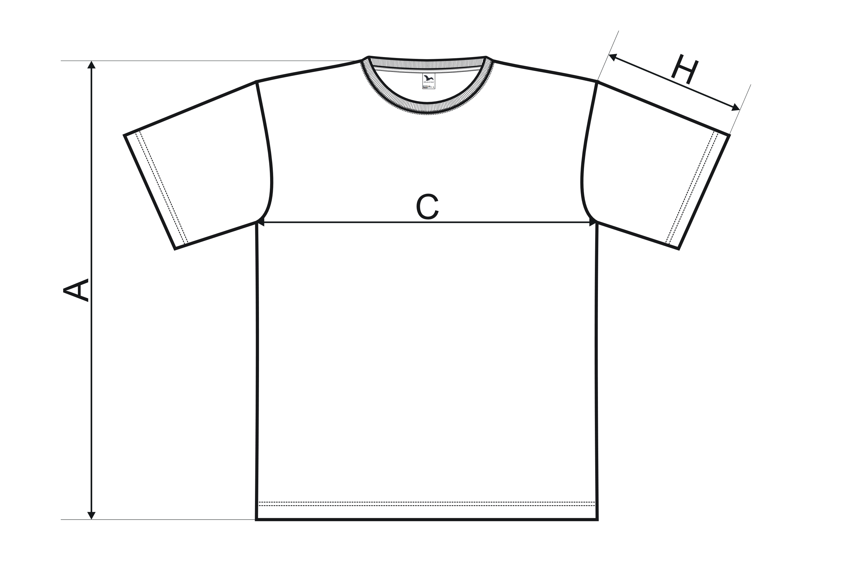 Tričko s krátkým rukávem - Tabulka rozměrů