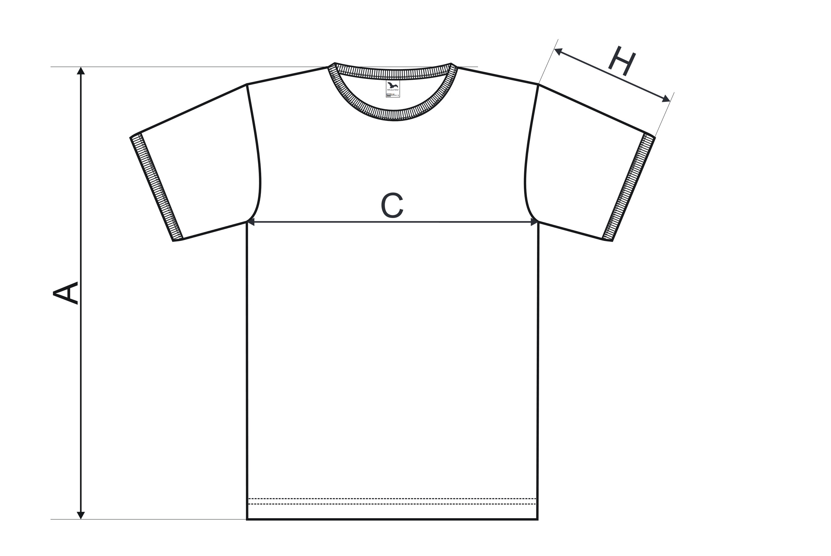 Unisex tričko kontrastní - Tabulka rozměrů