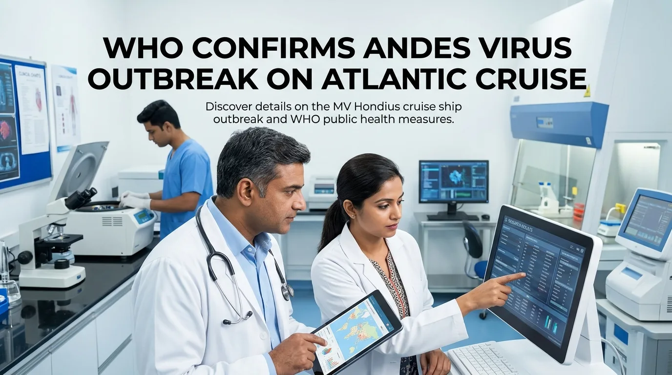Indian doctor discussing WHO Confirms Andes Virus Outbreak on Atlantic Cruise