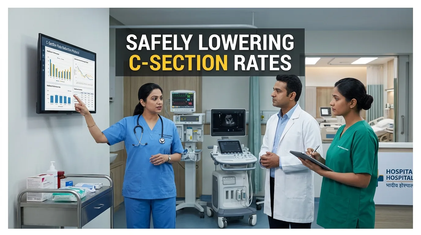 Indian doctor discussing How a Structured Protocol Safely Lowers C-Section Rates