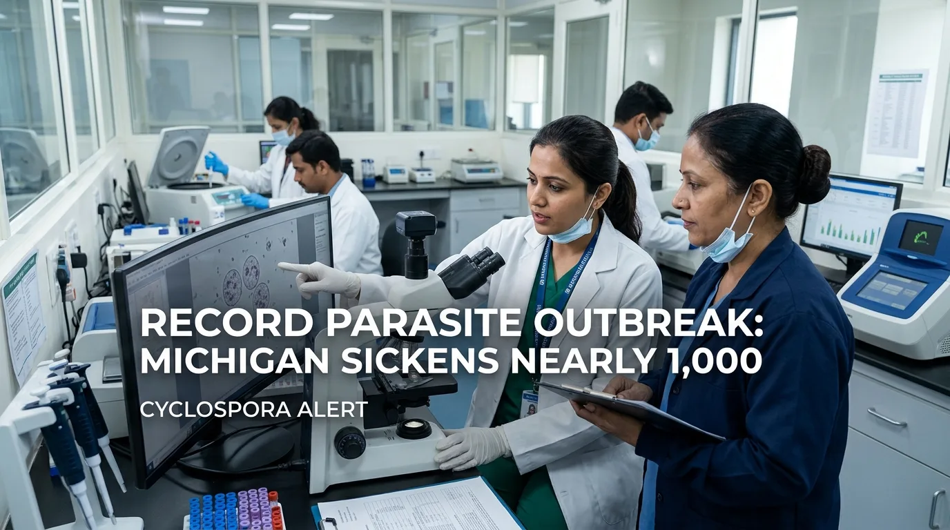 Indian doctor discussing Record Michigan Parasite Outbreak Sickens Nearly 1,000