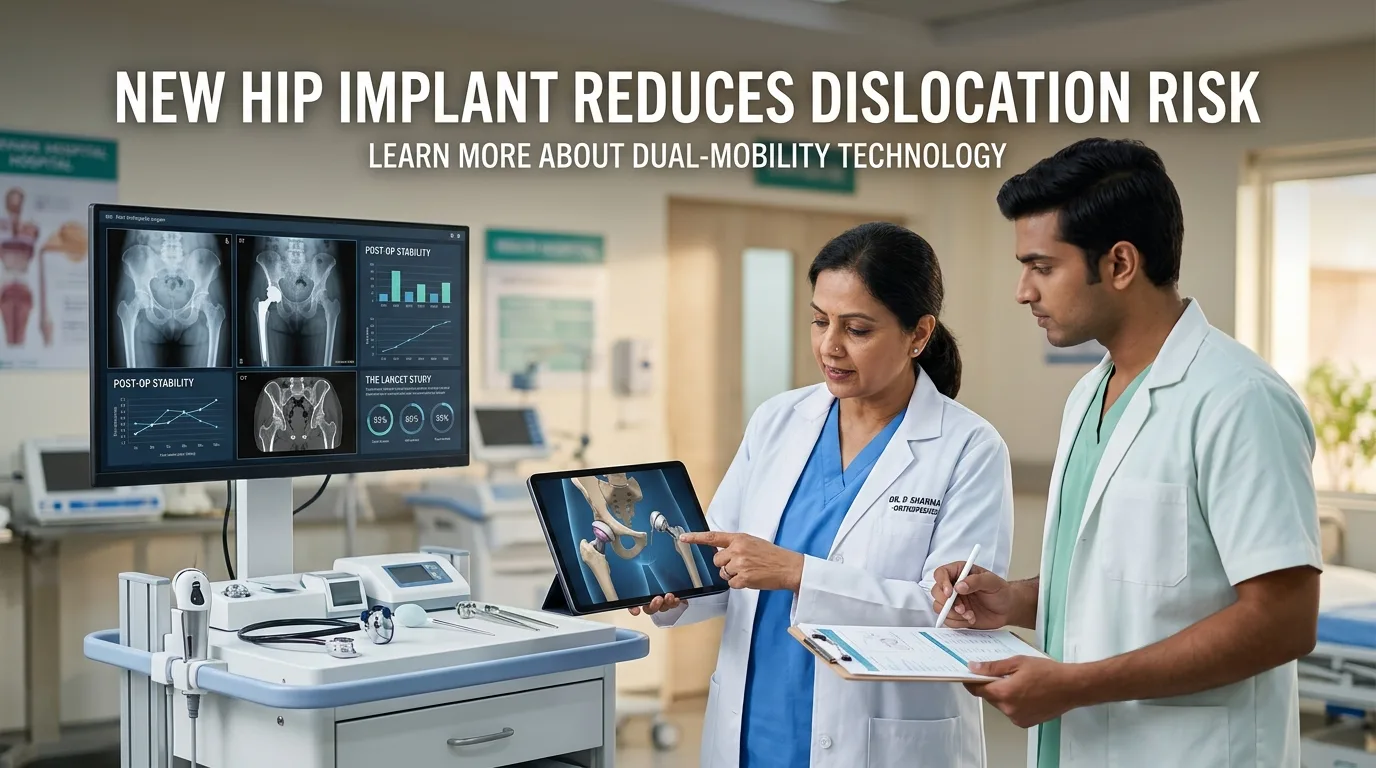 Indian doctor discussing New Hip Implant Style Cuts Post-Surgery Dislocation Risk