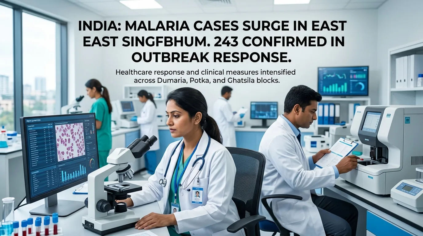 Indian doctor discussing Malaria Outbreak in East Singhbhum: 243 Cases Detected
