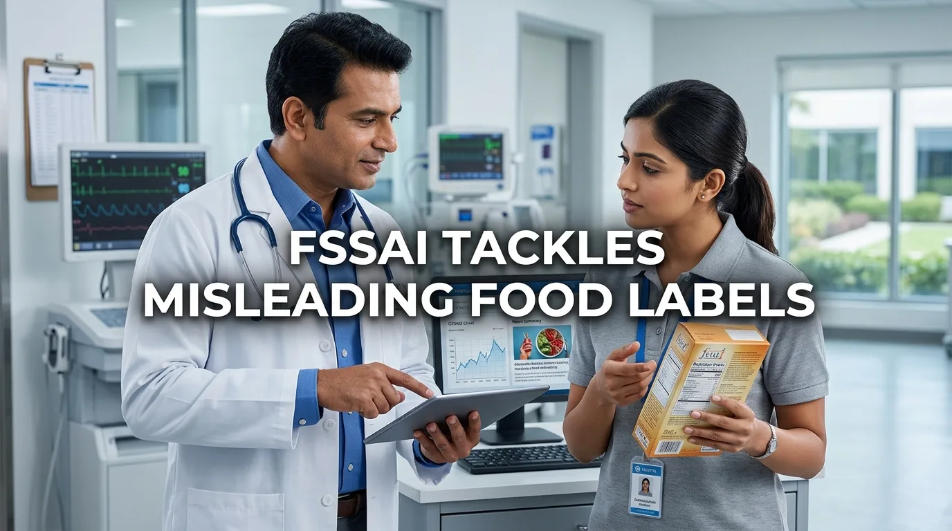 Indian doctor discussing FSSAI Initiates Strict Crackdown on Misleading Food Labels