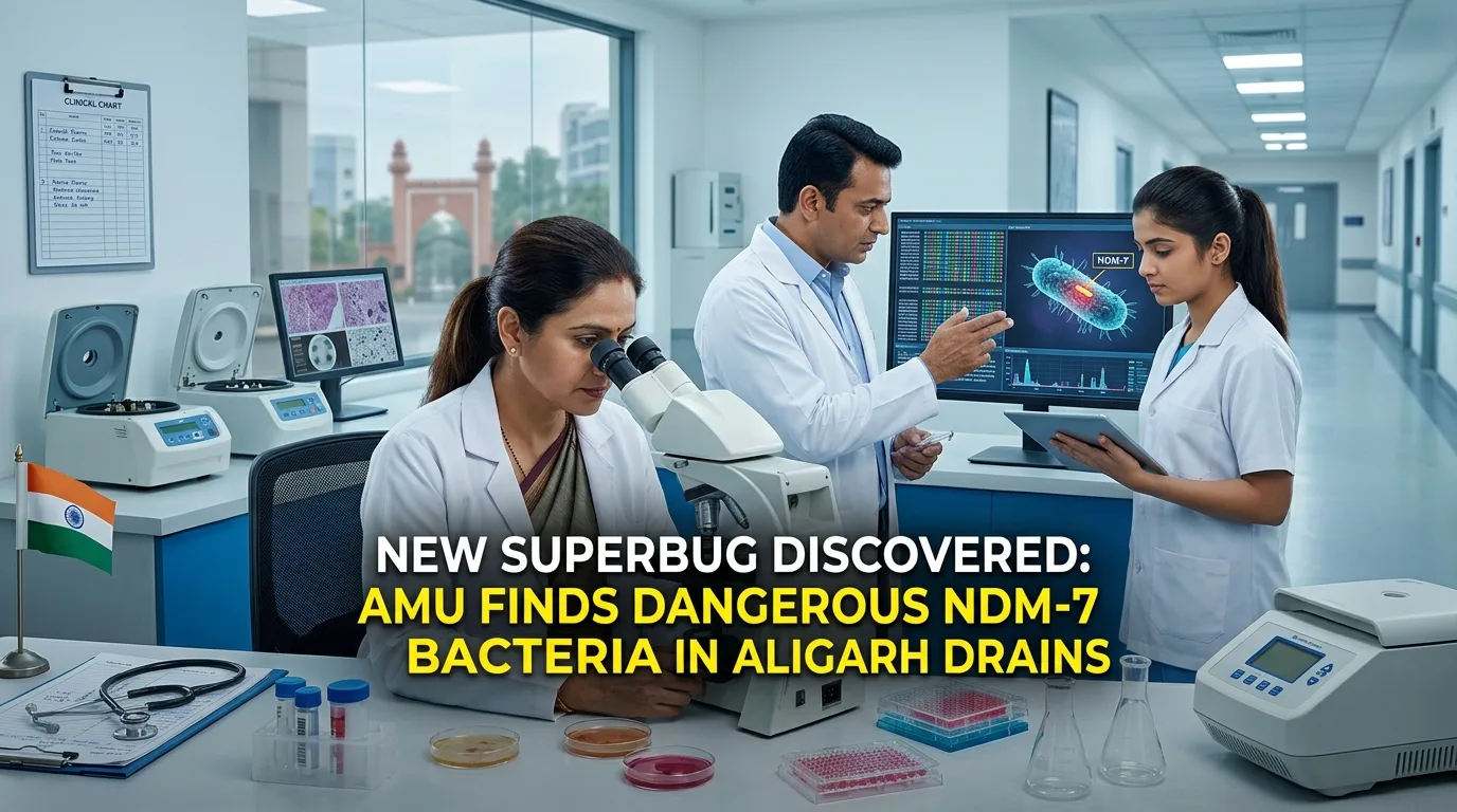 Indian doctor discussing Superbug Threat: AMU Finds Dangerous New Bacteria in Drain