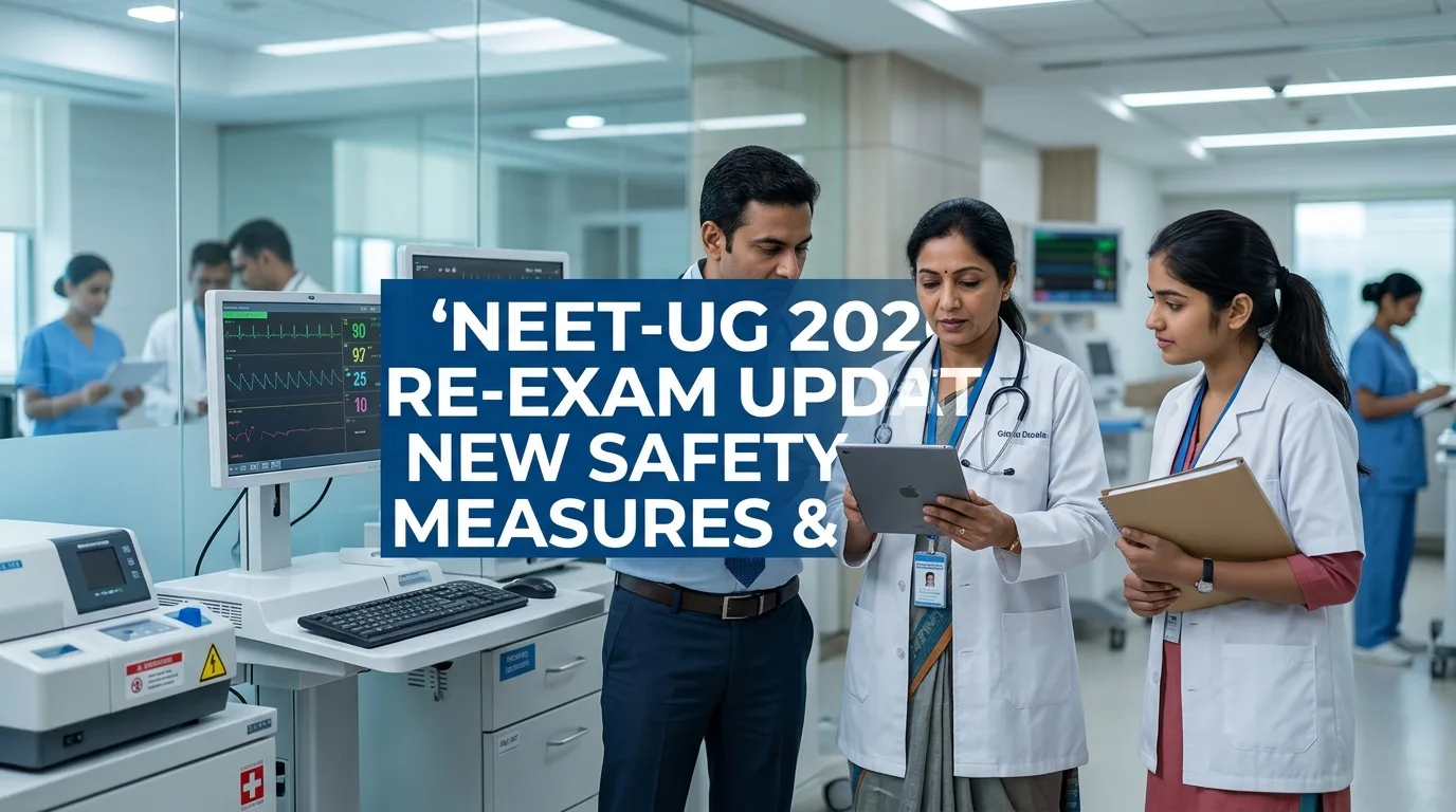 Indian doctor discussing NEET-UG 2026 Re-exam Update: New Safety Measures & Dates
