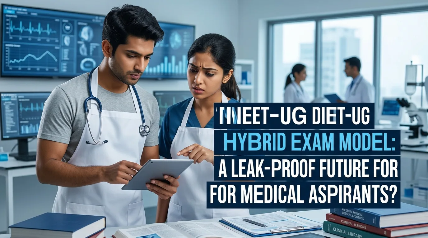 Indian doctor discussing Will a Hybrid Model Solve the NEET-UG Paper Leak Crisis?