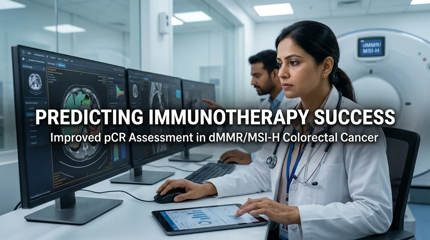 Indian doctor discussing Predicting pCR in Colorectal Cancer Immunotherapy