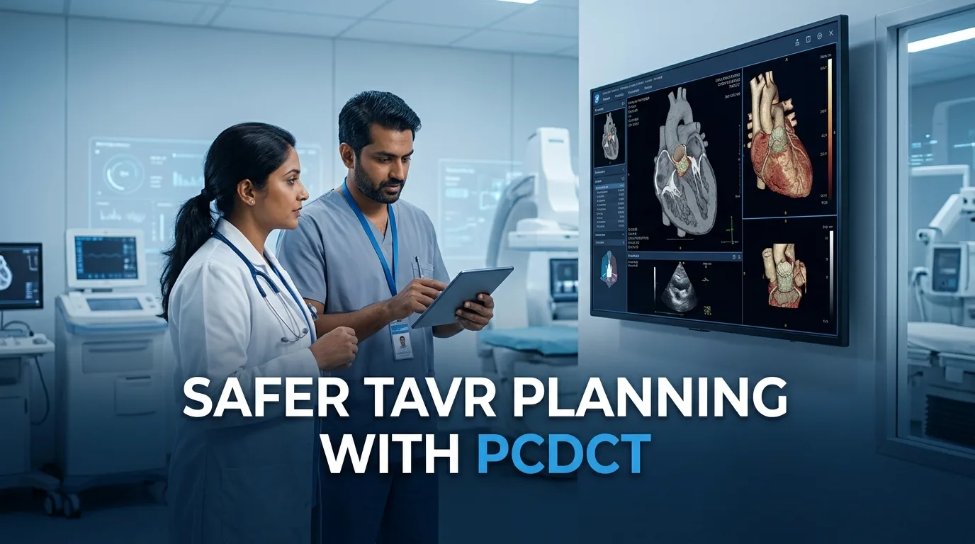 Indian doctor discussing How PCDCT for TAVR Planning Enhances Patient Safety