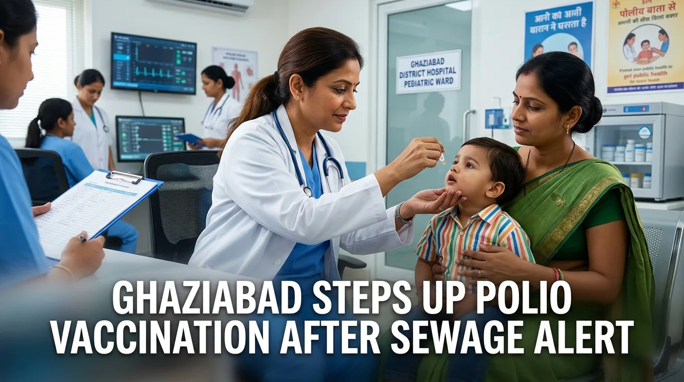 Indian doctor discussing Ghaziabad Steps Up Polio Vaccination After Sewage Alert