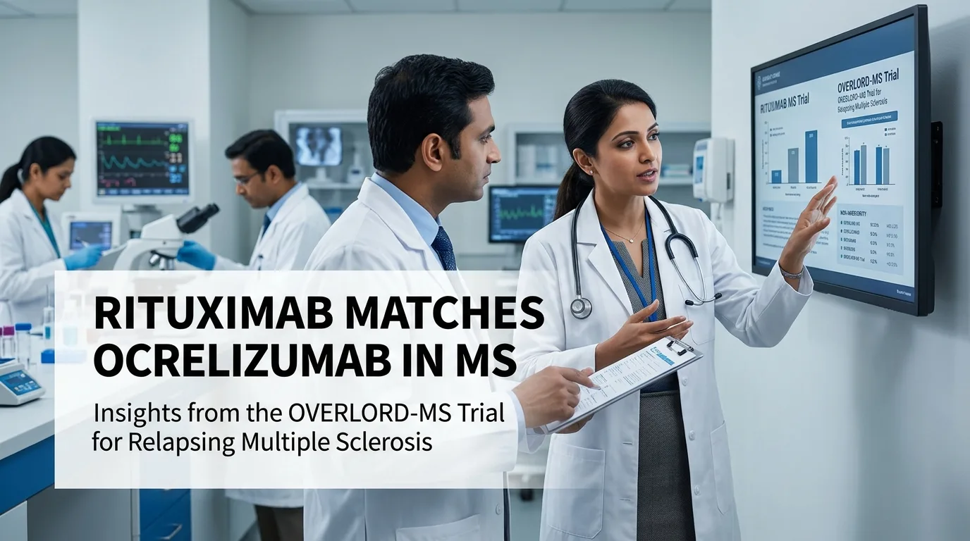 Indian doctor discussing Off-Label Rituximab Matches Ocrelizumab in MS