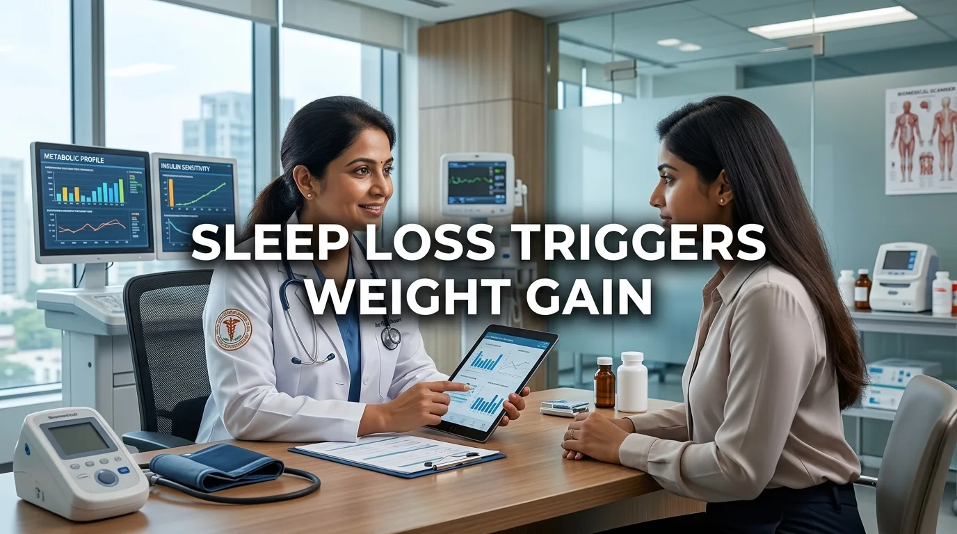Indian doctor discussing How Missing Just 1.5 Hours of Sleep Triggers Weight Gain