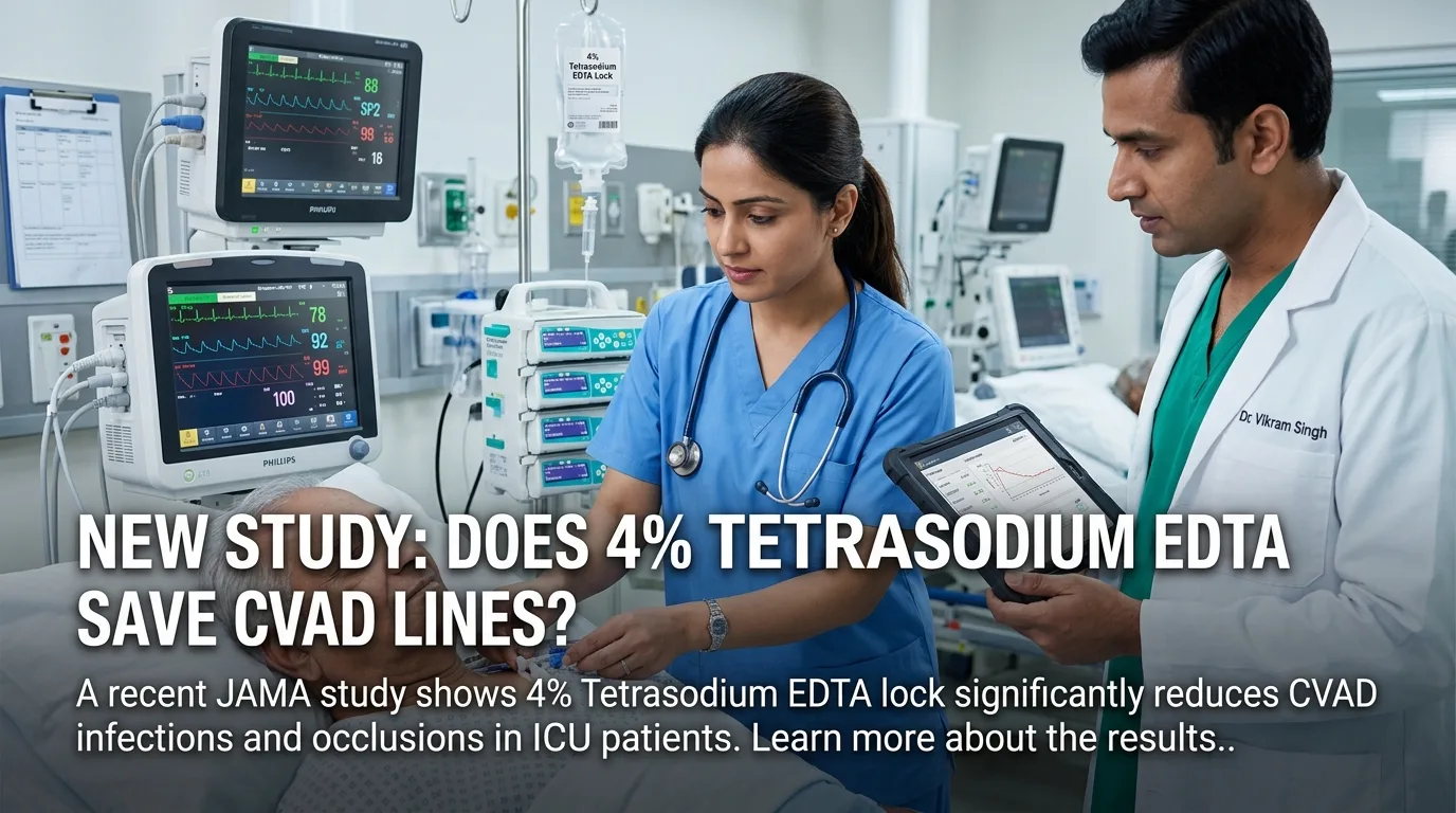 Indian doctor discussing New Study: Does 4% Tetrasodium EDTA Save CVAD Lines?