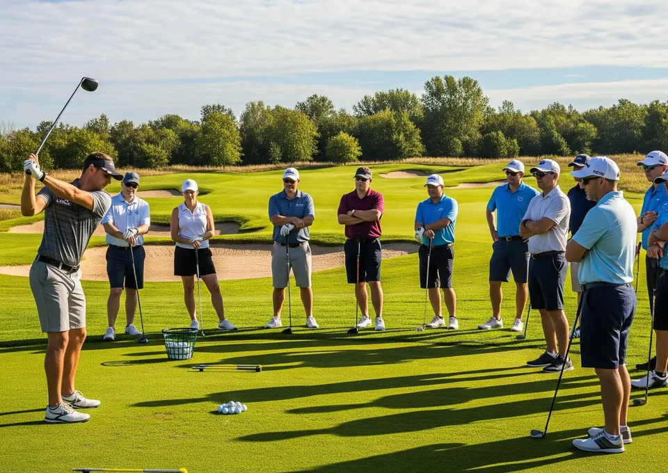 Group golf clinic at a private club facility