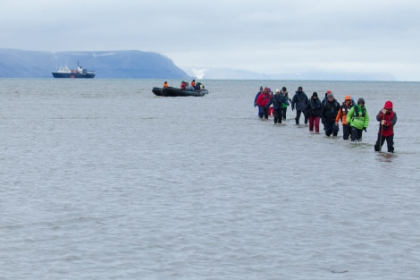 A so called 'wet' landing at Diskobukta, Edgeøya, Sptisbergen