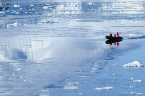 Zodiac cruising in the Antarctic