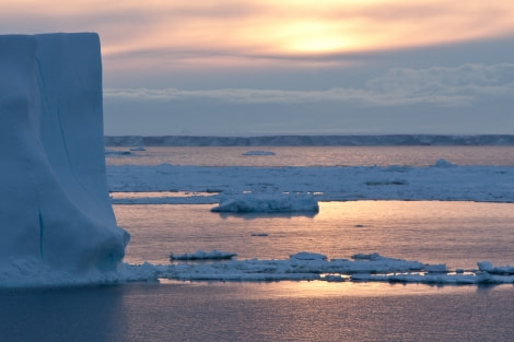 Orange / pink coloured sky, Antarctic sunset