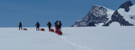 Ski trekkers underway