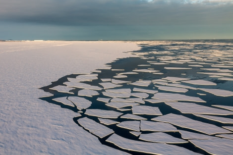 Helicopter flight above the pack ice of McMurdo Sound, Ross Sea