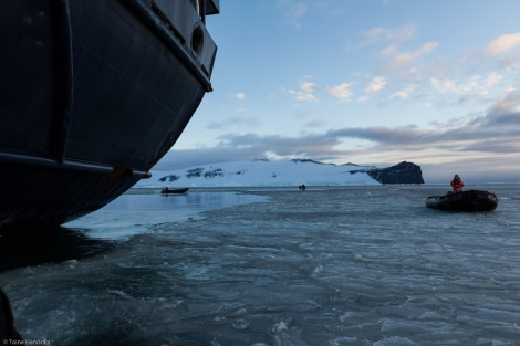 Preparing the zodiacs for cruising the Ross Sea