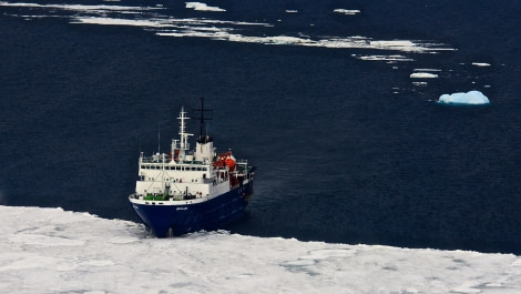 M/V Ortelius from helicopter