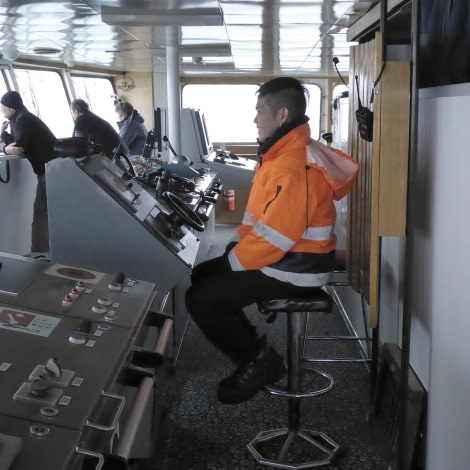 OTL27-17_28Jan, Day 16 Victoria Salem. Ship helmsman.  -Oceanwide Expeditions.JPG