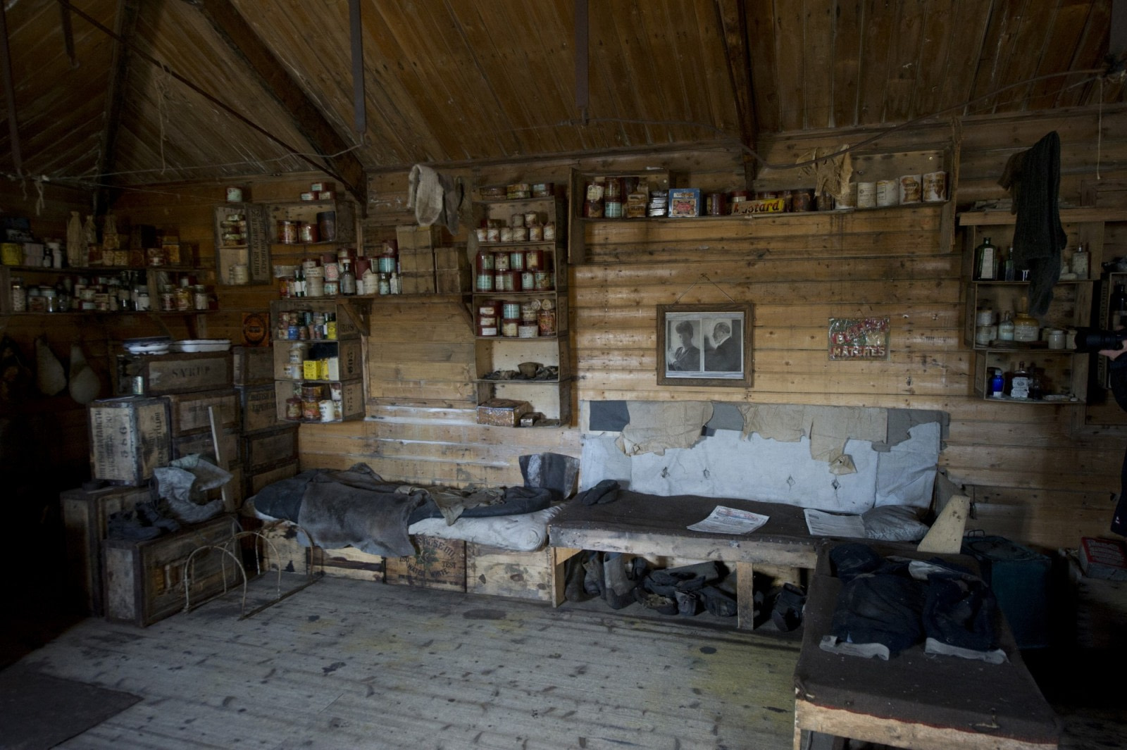 Inside Shackleton's hut at Cape Royds