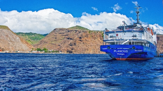 M/V plancius at Jamestown, st helena island, atlantic odyssey, 2017