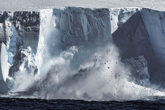 Calving iceberg