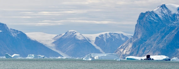 Black-hat Iceberg and Glacial Backdrop