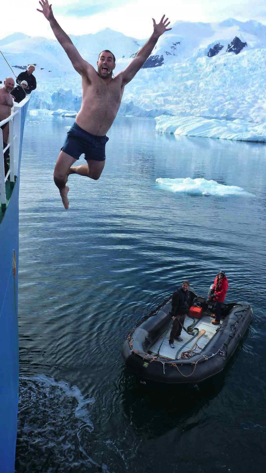 A plunge from the ship