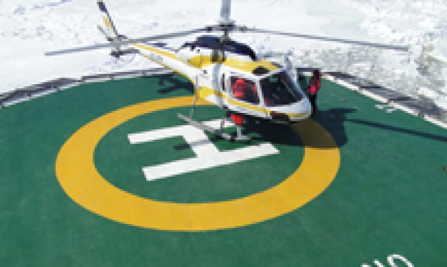 Helicopter on board m/v Ortelius