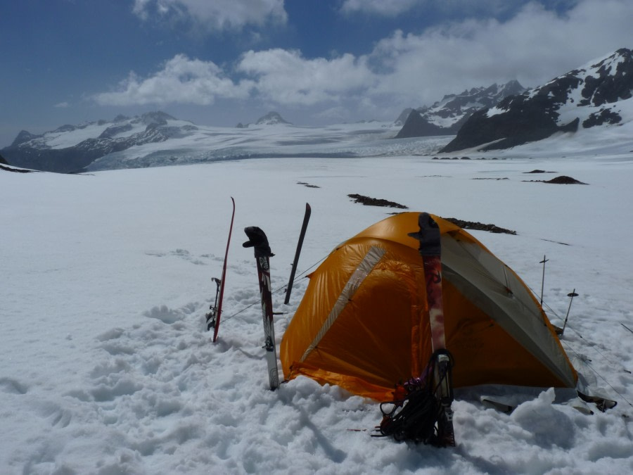 Ski trekkers tent