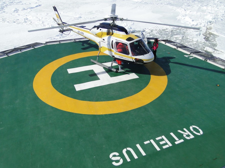 Helicopter on board m/v Ortelius