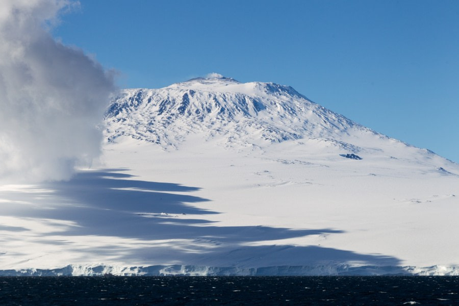 View to Mount Erebus,  Ross Island, Ross Sea