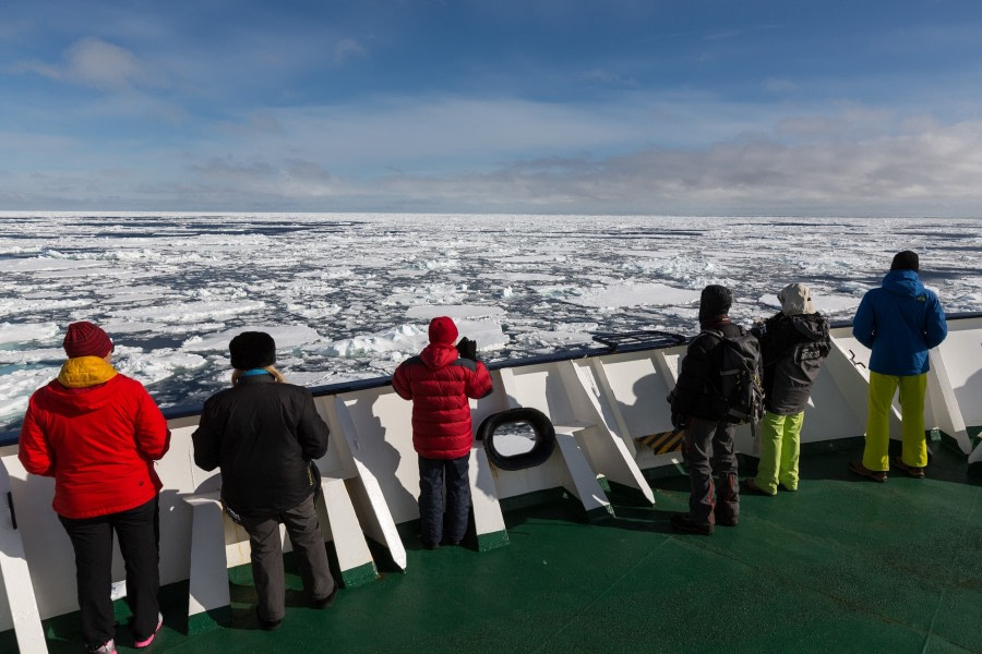 Enjoying the view of the pack ice in the Ross Sea