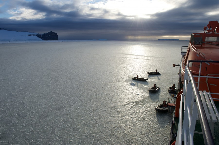 Zodiac cruising, Ross Sea