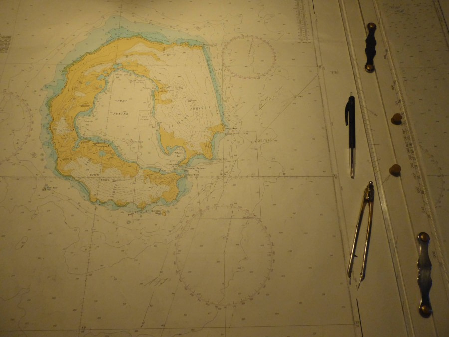 OTL29-17,Day 4 Victoria Salem. Deception Island on chart-Oceanwide Expeditions.JPG