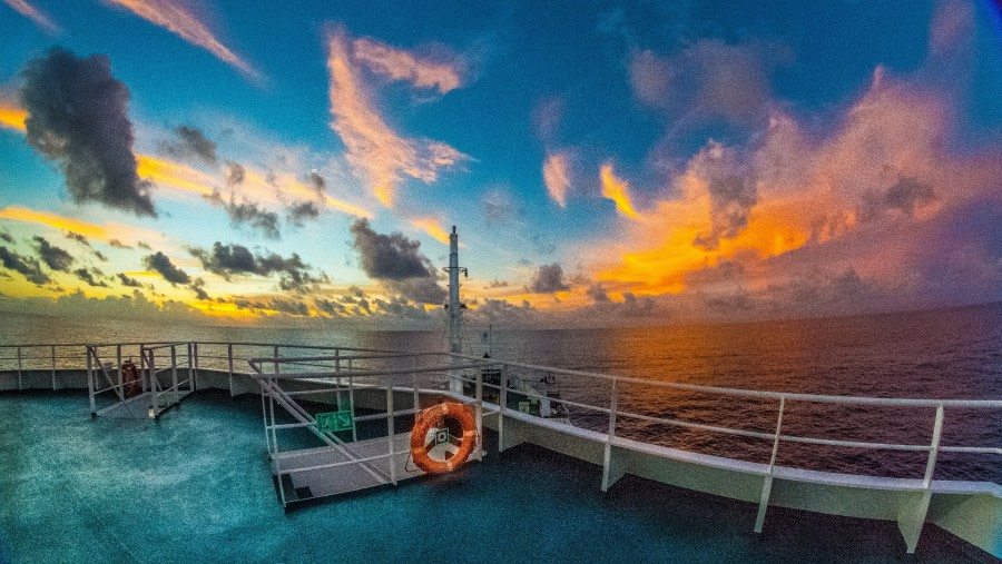 crossed equator this afternoon, beautiful sunset this eve, atlantic odyssey 2017, M/V Plancius