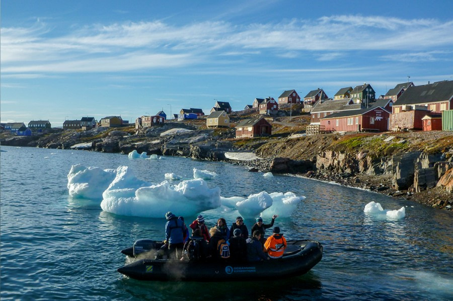 Ittoqqortoomiit, Zodiac landing, Scoresby Sund, Greenland, September