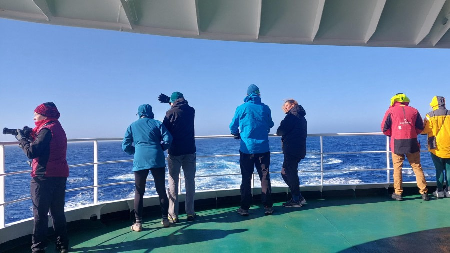 At sea, heading north across the Drake Passage